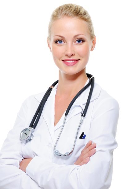Woman doctor crossing arms